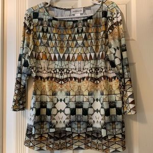 Peck & Peck geometric pattern blouse